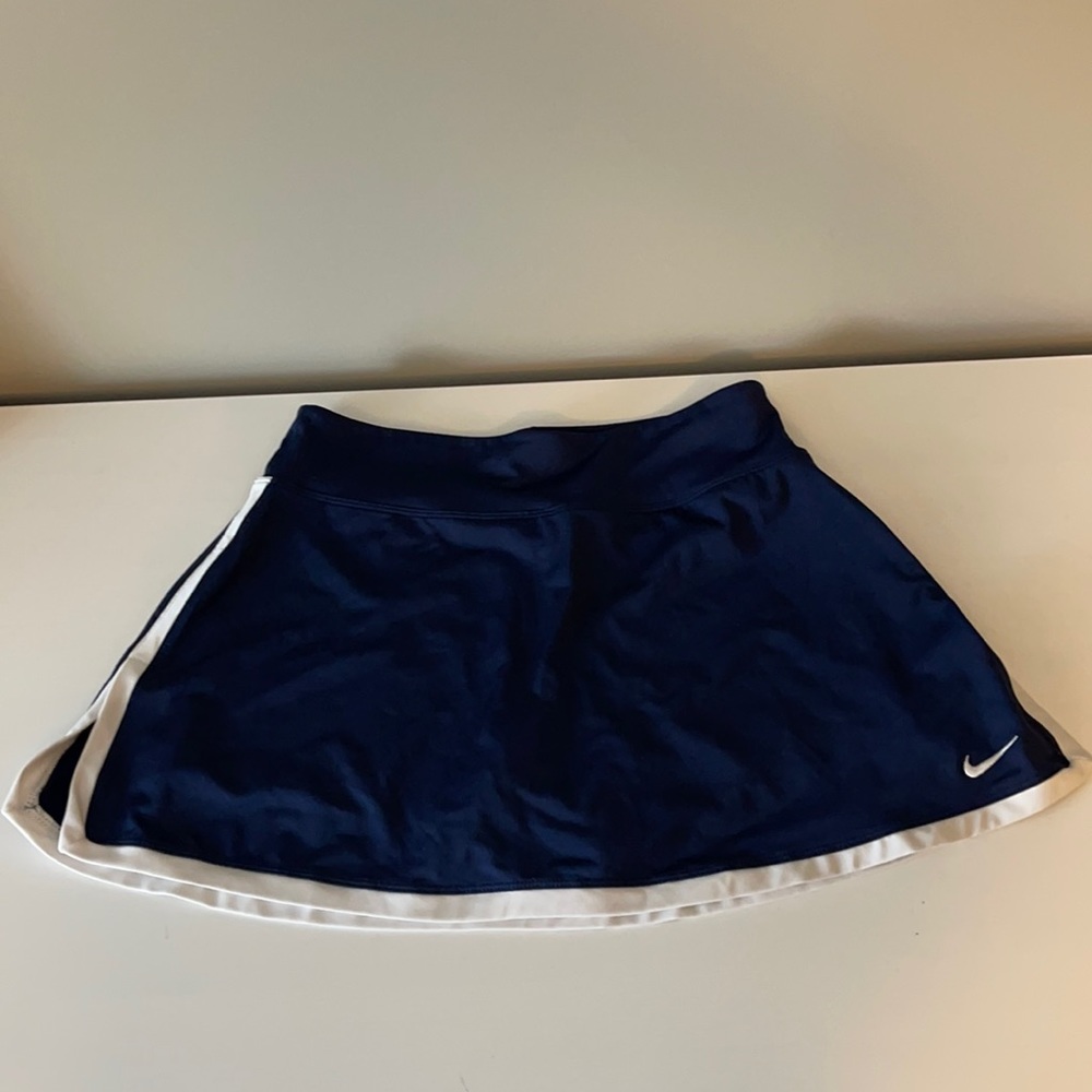 Nike Dri-fit Navy Blue and White Tennis Skirt